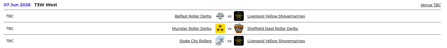 Der 7.6. auf der Seite von 5Nations-Rollerderby, mit dabei fälschlicherweise das Spiel Liverpool gegen Stoke